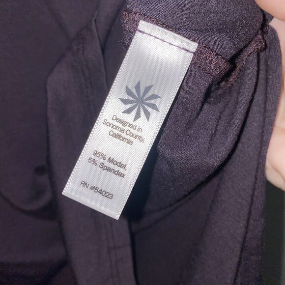 Athleta Long Sleeve Soft Split Hem Tee Shirt Medium Purple Modal Spandex - Picture 5 of 7